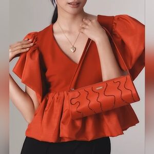 Anthropologie Sunday in Brooklyn Short-Sleeve V-Neck Babydoll Blouse